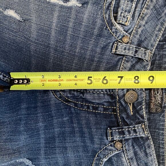 Silver Jeans Women’s Size 27/32 Suki Surplus Medium Wash Boot Cut Distressed - Picture 6 of 15